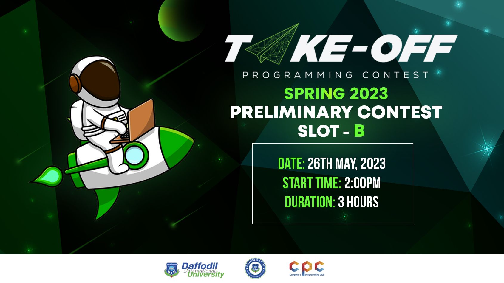 DIU Take-Off Programming Contest Spring 2023 Preliminary Slot B | Toph